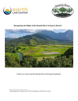 Recognizing the Rights of the Hanalei River in Kaua'i, Hawai'i Earth Law