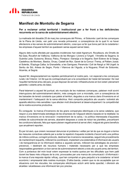 Manifest De Montoliu De Segarra