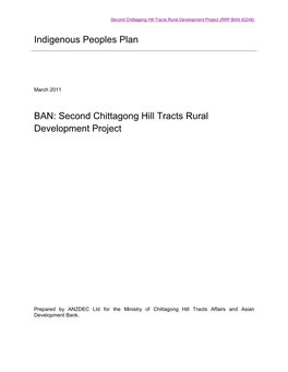 IPP: Bangladesh: Second Chittagong Hill Tracts Rural Development Project