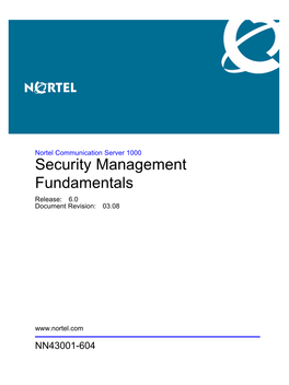 Security Management Fundamentals Release: 6.0 Document Revision: 03.08