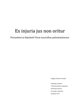 Ex Injuria Jus Non Oritur