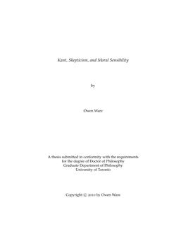 Kant, Skepticism, and Moral Sensibility