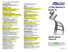 A Film Watcher's Guide to Multicultural Films