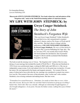By Gwyn Conger Steinbeck the Story