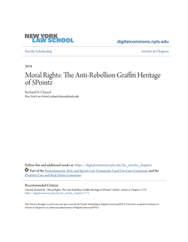 Moral Rights: the Anti-Rebellion Graffiti Heritage of 5Pointz Richard H