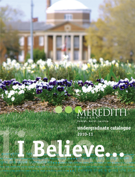 Meredith College U Ndergraduate Catalogue