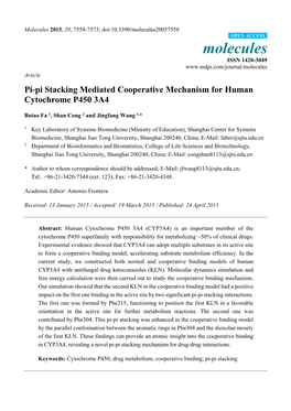 Pi-Pi Stacking Mediated Cooperative Mechanism for Human Cytochrome P450 3A4