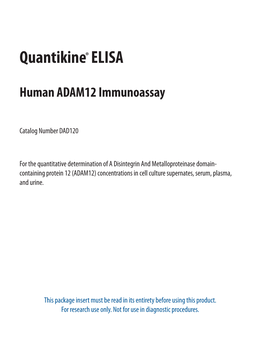 Human ADAM12 Quantikine ELISA