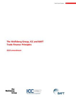Wolfsberg Group Trade Finance Principles 2019