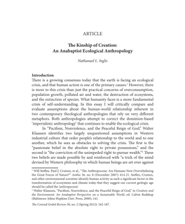 An Anabaptist Ecological Anthropology