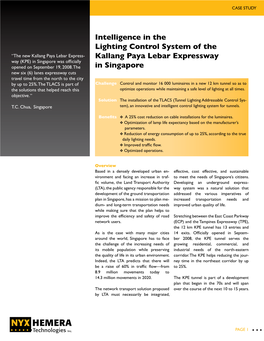 Intelligence in the Lighting Control System of the Kallang Paya Lebar