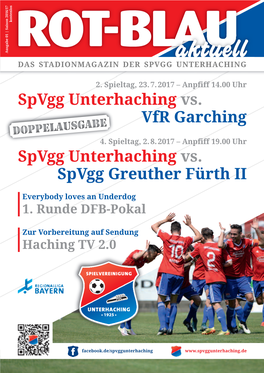 Spvgg Unterhaching Stadionmagazin 2016/2017 Nr. 01