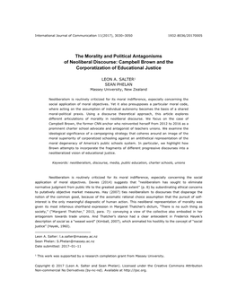 The Morality and Political Antagonisms of Neoliberal Discourse: Campbell Brown and the Corporatization of Educational Justice