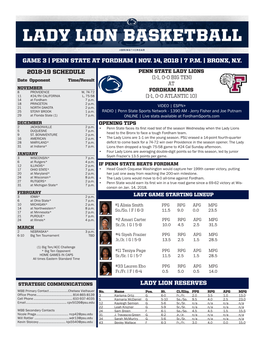 Penn State at Fordham | Nov. 14, 2018 | 7 P.M