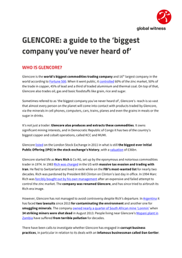 GLENCORE: a Guide to the 'Biggest Company You've Never Heard