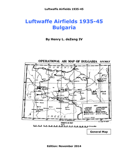 Luftwaffe Airfields 1935-45 Bulgaria
