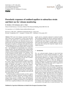 Poroelastic Responses of Confined Aquifers to Subsurface Strain And