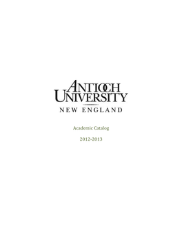 Antioch University New England Student Handbook and Course Listing