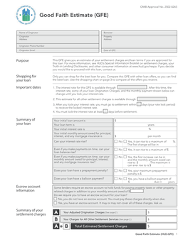 Good Faith Estimate (GFE)