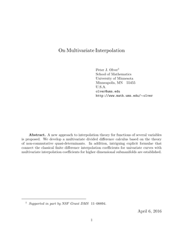 On Multivariate Interpolation