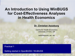 Getting Started in Openbugs / Winbugs