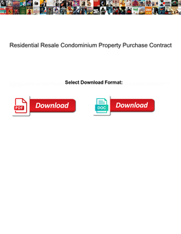 Residential Resale Condominium Property Purchase Contract