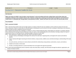 Reading Unit 2 – Character Conflict Lit. Circle