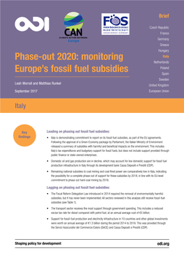 Phase-Out 2020: Monitoring Europe's Fossil Fuel Subsidies