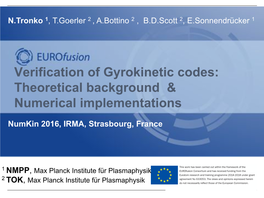 Verification of Gyrokinetic Codes: Theoretical Background & Numerical Implementations