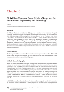 Sir William Thomson, Baron Kelvin of Largs and the Institution of Engineering and Technology