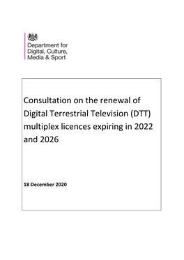 DTT) Multiplex Licences Expiring in 2022 and 2026