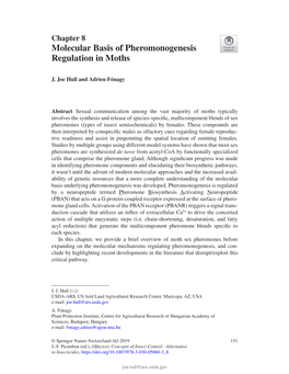 Molecular Basis of Pheromonogenesis Regulation in Moths