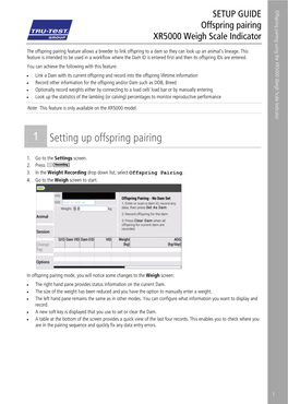 1 Setting up Offspring Pairing