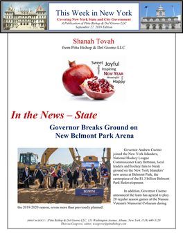 In the News – State Governor Breaks Ground on New Belmont Park Arena