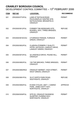 Crawley Borough Council February 2006