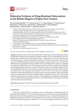 Molecular Evidence of Drug-Resistant Tuberculosis in the Balimo Region of Papua New Guinea