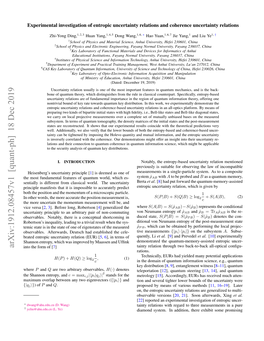 Experimental Investigation of Entropic Uncertainty Relations and Coherence Uncertainty Relations