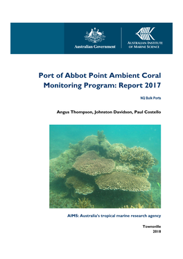 Port of Abbot Point Ambient Coral Monitoring Program: Report 2017