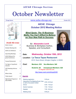 Aiche Chicago Section October Newsletter