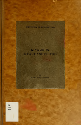 King John in Fact and Fiction