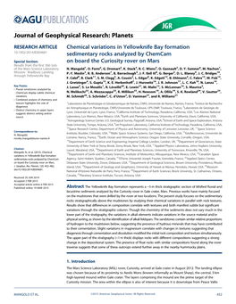 Chemical Variations in Yellowknife Bay Formation Sedimentary Rocks