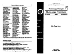 Studio Jazz Ensembles Meade and Deborah Emory Peter and Anna Marie Morton Luther and Carol Jone\S Kathleen Munro Donald and Linda Miller Jon R