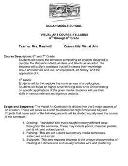 Dolan Middle School Visual Art Course Syllabus 6