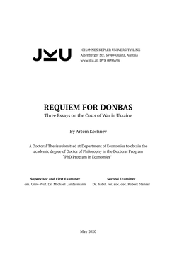 REQUIEM for DONBAS Three Essays on the Costs of War in Ukraine