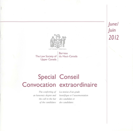 Special Convocation Conseil Extraordinaire