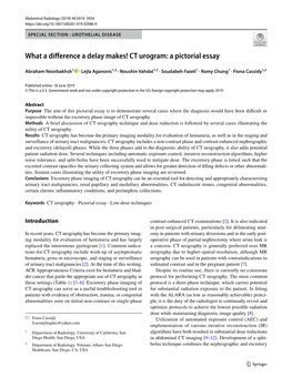 What a Difference a Delay Makes! CT Urogram: a Pictorial Essay