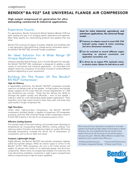 Bendix® Ba-922® Sae Universal Flange Air Compressor