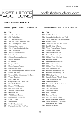 October Treasure Fest 2014