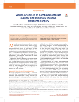 Visual Outcomes of Combined Cataract Surgery and Minimally Invasive Glaucoma Surgery