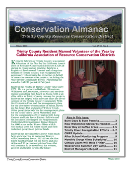 Trinity County Resident Named Volunteer of the Year by California Association of Resource Conservation Districts